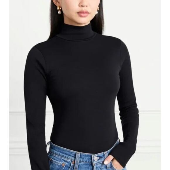 Hill House Mock Neck Long Sleeve Black Bodysuit Size XL X-Large - Picture 4 of 5